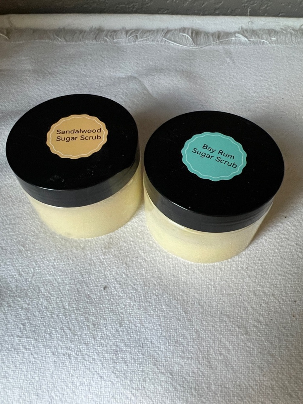Sandalwood & Bay Rum Sugar Scrub - Gentle Exfoliating Body Scrub (Yellow)